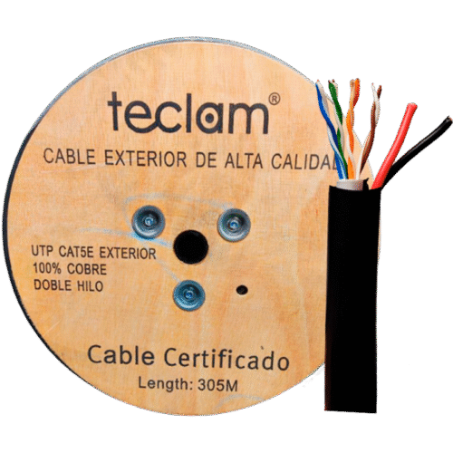 Cable UTP Categoría 5E Siamés con Par Auxiliar 100 % Cobre