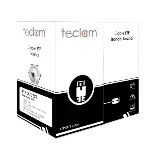 El Cable FTP Exterior CAT6 100% Cobre Negro Teclam es la solución ideal para instalaciones de red que requieren velocidad, estabilidad y máxima protección. Fabricado con conductores de cobre puro, garantiza una transmisión de datos estable hasta 1 Gbps, sin pérdidas de señal.